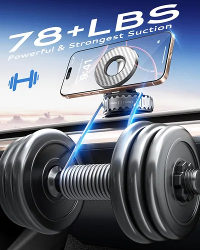 Miniatura 3 de BEBEAR Soporte para Teléfono de Coche para Magsafe [78+LBS de Hiper Succión & 4400gf de Imán Más Fuerte] Montura de Teléfono Ajustable 360°