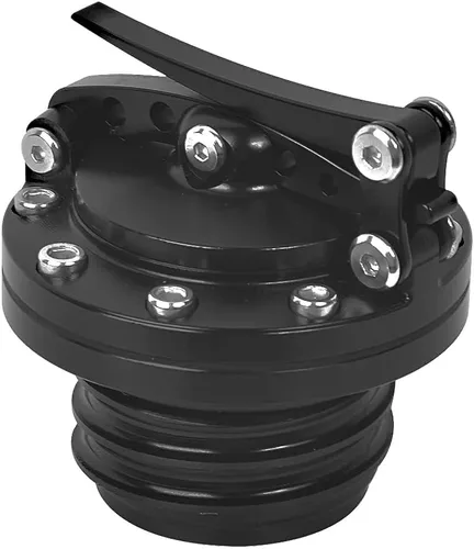 Miniatura 5 de Tapa de tanque de combustible de liberación rápida en negro para motocicleta, para Harley Sportster XL 1200 883 X48 Dyna Touring 1996 y posteriores