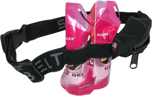 Miniatura 2 de SPIbelt Cinturón de correr de rendimiento para adultos, bolsillo expandible, trabillas de gel energético, cintura ajustable, sin rebote, negro