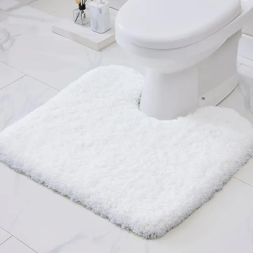 Miniatura 54 de Disolla Alfombras pequeñas para baño 17x24 antideslizante, alfombra de baño blanca esponjosa para el suelo del baño, lavable a máquina, alfombra