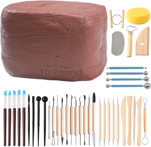 Miniatura 10 de ReArt Arcilla Natural de Secado al Aire, Arcilla para Cerámica, Arcilla de Modelado Multiusos 20lbs para Esculpir (Terracota)