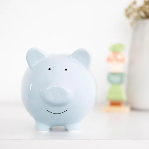 Miniatura 10 de Pearhead Alcancía Grande de Cerámica, Azul Claro, Ideal para Niños y Niñas, Ahorro de Dinero y Banco de Monedas, Decoración Perfecta para Cuarto