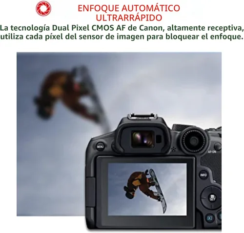 Miniatura 6 de Canon Cámara sin espejo EOS R7 (solo cuerpo), cámara híbrida, sensor CMOS de 32.5 megapíxeles (APS-C), video 4K, para deportes, acción, creadores