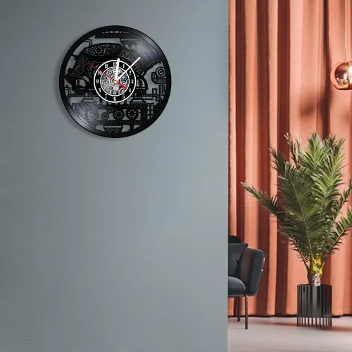 Miniatura 8 de The Geeky Days Steampunk Turtle - Reloj de pared silencioso con disco de vinilo, funciona con pilas, de cuarzo, de 12 pulgadas, tortuga marina Sin