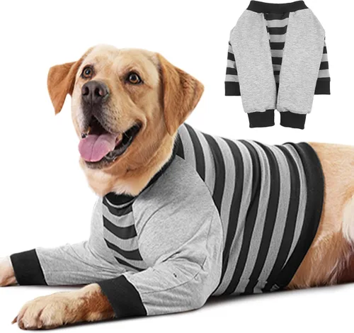 Miniatura 20 de FUAMEY Manga de recuperación para perros con protector de codo, camisa para perros para dejar de lamer las articulaciones, traje de manga larga