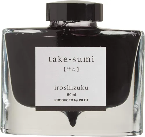 Miniatura 3 de PILOT Iroshizuku - Tinta embotellada para pluma estilográfica, Take-Sumi, carbón de bambú (negro), botella de 1.7 fl oz (50ml) (69224)