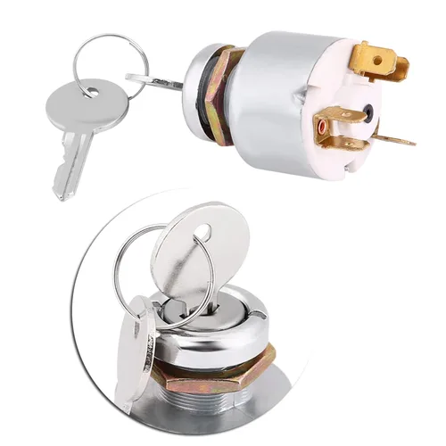 Miniatura 4 de Interruptor de llave, SPB501 Interruptor de encendido con 2 llaves, 12V Interruptor de encendido universal de 3 posiciones para automóvil, tractor