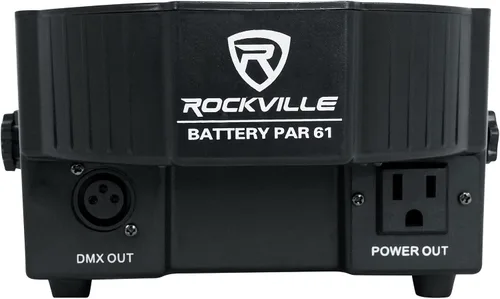 Miniatura 5 de Rockville Luz de lavado DMX recargable RGBWA+UV de batería PAR 61 de 36W, haz de 25 grados, baterías reemplazables, control remoto IR, activada por