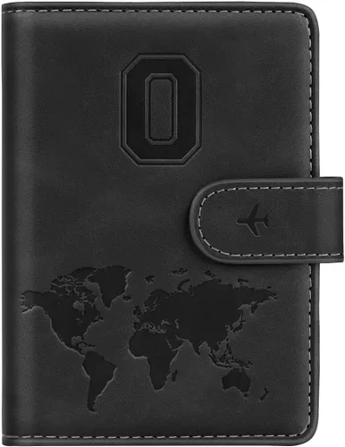 Miniatura 84 de Funda para Pasaporte Personalizada con Letra de la A a la Z, Billetera de Viaje con Bloqueo RFID, Funda para Pasaporte, Estuche para Pasaporte