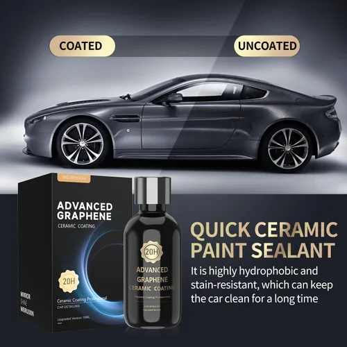 Miniatura 5 de 20H Revestimiento de cerámica de grafeno avanzado para autos, kit de detallado de autos de cerámica (70ml), 10+ años de protección duradera, ultra