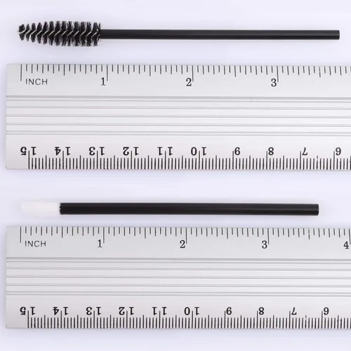 Miniatura 2 de Tbestmax 200 carretes desechables para rímel y cepillos de labios, aplicador de brillo de labios para extensiones de pestañas de cejas, kits de Negro