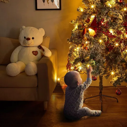 Miniatura 6 de Luces LED de Navidad, 50 unidades, luz LED de Navidad sin costuras para exteriores e interiores, grado de iluminación comercial, luz roja, cable