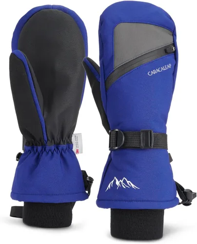Caracaleap Guantes de esquí de invierno para hombres y mujeres para clima frío, guantes de snowboard cálidos, guantes impermeables para deportes de