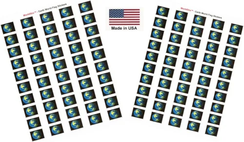 Miniatura 161 de 100 calcomanías de la bandera de Alaska; 1.5" x 1" hechas en Estados Unidos, calcomanías autoadhesivas de la bandera del estado para álbumes