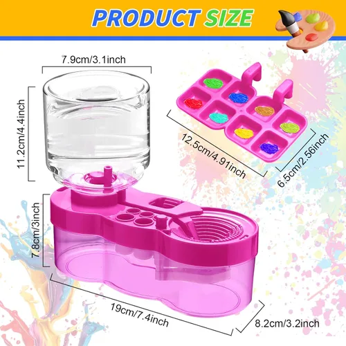 Miniatura 3 de 2025 Herramienta Mejorada de Limpieza de Pinceles, Taza Enjuagadora de Pinceles con Circulación de Agua Corriente para Pintura, Suministros de Arte