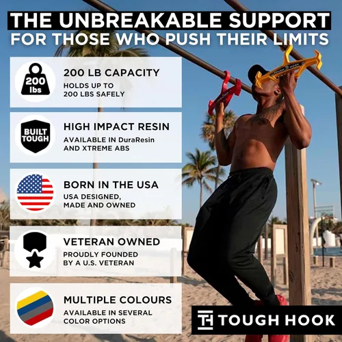 Miniatura 9 de Tough Hook – Gancho resistente capacidad de carga de 150 libras / 68 Kg. Azul