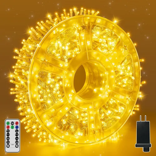 Miniatura 15 de Guhope - Luces de Navidad 600LED 98 pies, luces de cadena impermeables para exteriores con control remoto y temporizador, 8 modos de luces de hadas