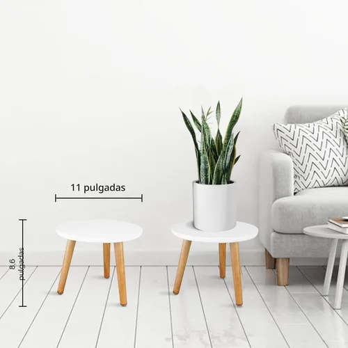 Miniatura 2 de Uneedem - Soporte para plantas de interior, mesa moderna de madera de mediados de siglo para plantas de interior, 8.9 pulgadas de alto para macetas