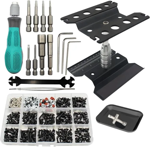 Juego de herramientas de reparación de soporte de trabajo de reparación de automóvil a control remoto, rotación de 360 grados y 523 piezas de