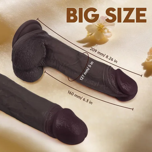 Miniatura 4 de Consolador realista – Consolador de silicona líquida de 6 pulgadas con fuerte ventosa, juguete sexual negro de doble densidad con textura venosa