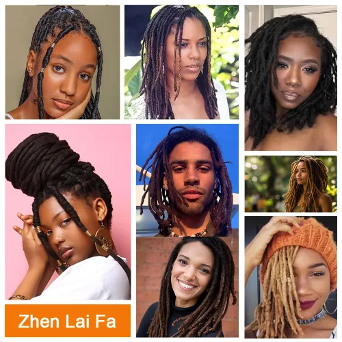Miniatura 7 de Extensiones de Rastas de Cabello Humano 0.4cm de Grosor 4 Pulgadas 20 Hebras 100% Cabello Humano Real para Hombres/Mujeres/Niños Completamente