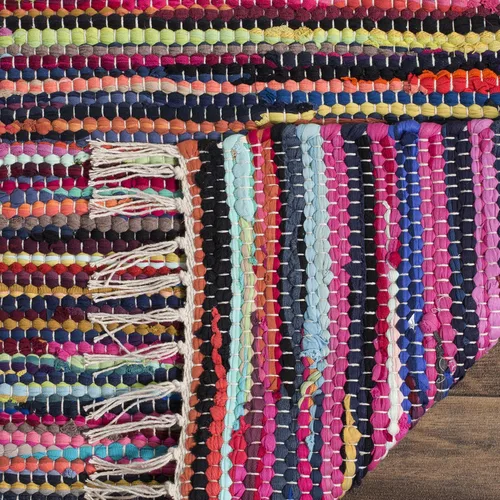 Miniatura 8 de SAFAVIEH Rag Rug Collection - Alfombra decorativa de 2 x 3 pies, color gris, hecha a mano, de algodón a rayas, ideal para zonas de alto tráfico