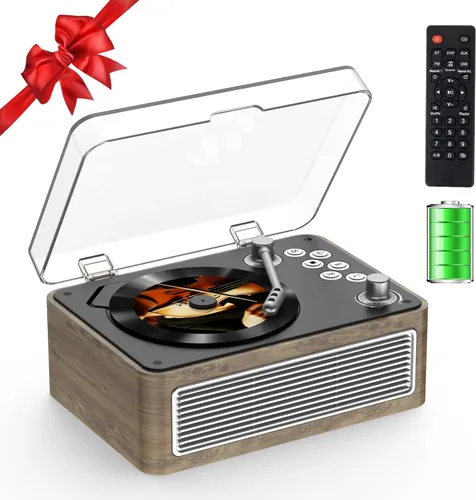 Miniatura 11 de Reproductor de CD portátil Bluetooth: Reproductores de CD Kegaudio para el hogar con altavoces 3600mAh recargable y radio y control remoto