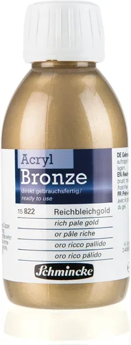 Miniatura 12 de Schmincke - Aqua-Bronze, oro pálido rico, 20 ml, 15 812 032, efectos metálicos brillantes en pinturas gouache y acuarela, papel, cartón, tabla
