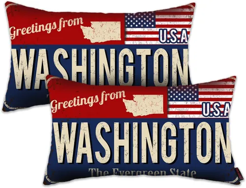 Miniatura 12 de Juego de 2 fundas de almohada de Florida de 12 x 20 pulgadas, decoración de recuerdo de Florida, funda de almohada lumbar con diseño de bandera