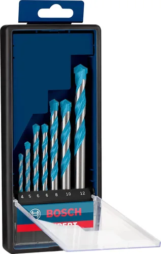 Bosch 7X Expert CYL-9 - Juego de brocas multiconstrucción (para hormigón, baldosas blandas, Ø 0.157-0.472 in, accesorio profesional, taladro de