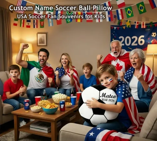 Miniatura 2 de Almohada de pelota de fútbol personalizada con número de nombre, regalo deportivo personalizado para niños y niñas, cojín de fútbol de felpa