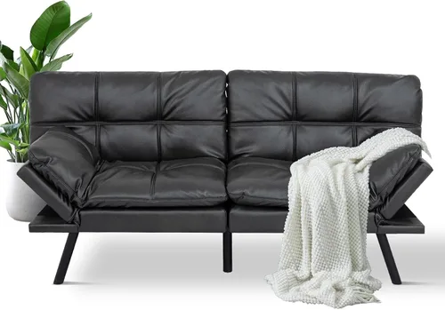 Miniatura 17 de MUUEGM Sofá cama futón de espuma viscoelástica, moderno sofá de oficina, cama convertible para espacios pequeños, apartamento, oficina, con respaldo
