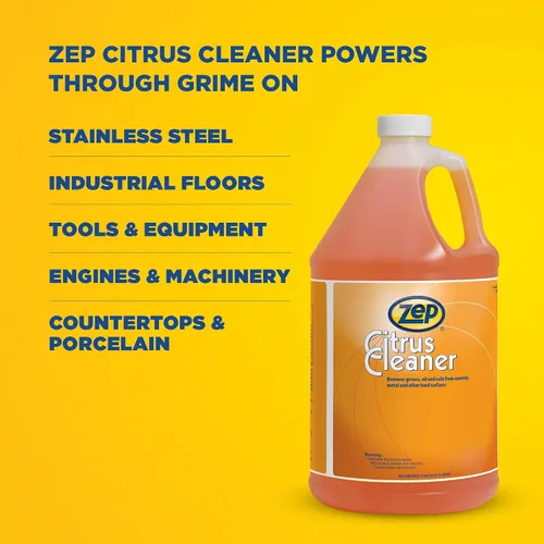 Miniatura 4 de Zep Limpiador y desengrasante de cítricos - 1 galón (caja de 4) 45524 - Concentrado, elimina grasa, suciedad, aceite y suelos del hormigón, metal