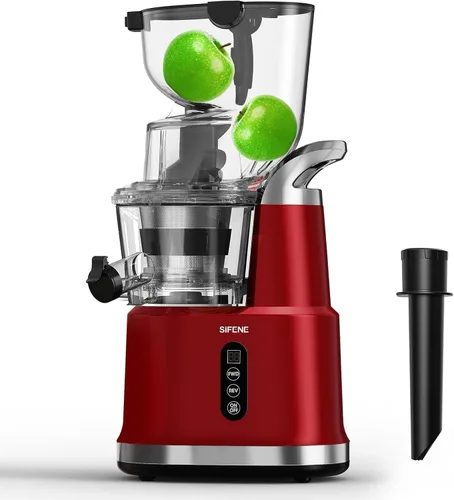Miniatura 8 de SiFENE Máquina exprimidora de prensa en frío, boca grande, apertura de 3.268 in, exprimidor de masticación lenta entera, fácil de limpiar, para jugo
