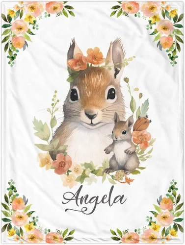 Miniatura 21 de Manta de bebé personalizada con llama, manta de bebé para niña pequeña, manta de bebé floral con nombre que recibe manta de bebé, manta de felpa