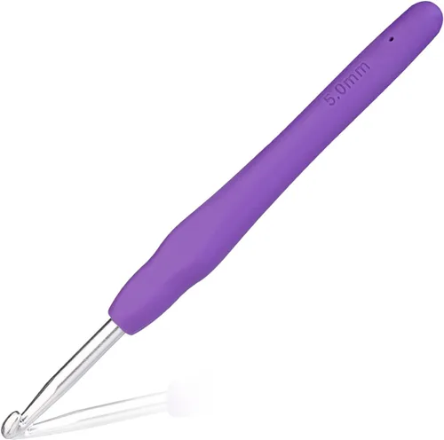 Miniatura 19 de Gancho de ganchillo de 0,5 mm, mango ergonómico para manos con artritis, agujas de tejer extra largas para principiantes y lana para ganchillo