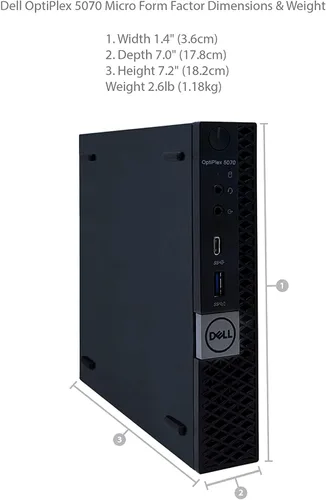Miniatura 7 de Dell Computadora de escritorio Optiplex 5070 Micro MFF, Intel Core i5-9500T, 16 GB DDR4 RAM, 256 GB M.2 NVMe SSD, WiFi, BT, HDMI, cable teclado