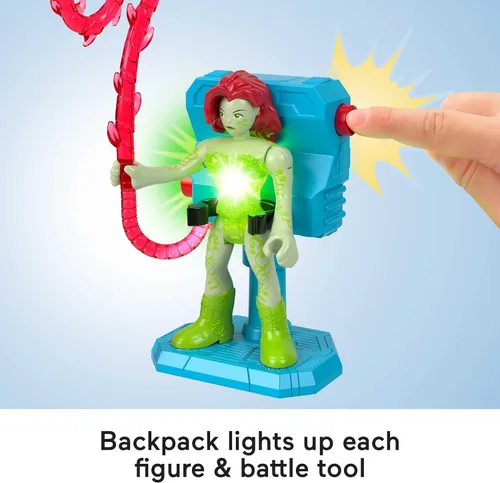 Miniatura 5 de Fisher-Price Imaginext DC Super Friends Juguetes Preescolares Batman Battle Multipack Juego de 9 Figuras con Mochila Iluminada para Niños de 3+ Años