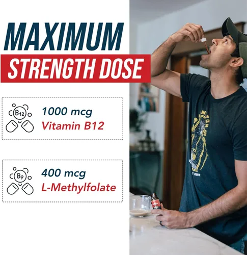 Miniatura 6 de BioActive Vitamina B12 1000 mcg Contiene 3 formas bioactivas B12 Plus metilfolato Cofactor - Metilo B12, adenosilo B12 e hidroxi B12
