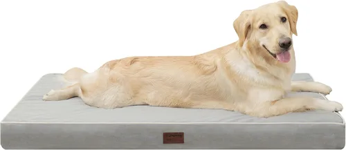 Miniatura 18 de Cama para perro, camas ortopédicas impermeables para perros grandes, medianos y pequeños, almohadilla para jaula de perro con funda extraíble Gris