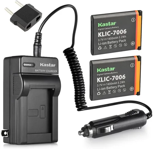 Kastar Batería 2x y cargador para Kodak KLIC-7006, Kodak EasyShare M22, M23, M200, M522, M530, M531, M532, M550, M552, M575, M577, M580, M583, M750,