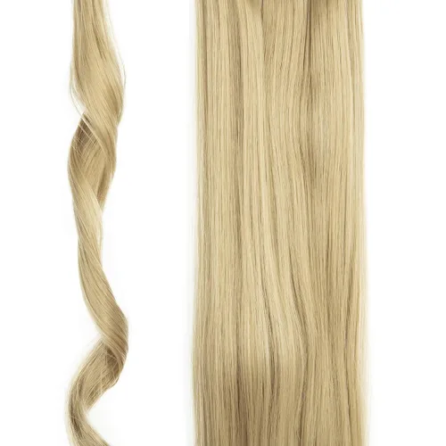 Miniatura 4 de OMGREAT Extensión de cola de caballo de 24 pulgadas, extensiones de cabello largo y lacio para mujer, cola de caballo sintética envolvente
