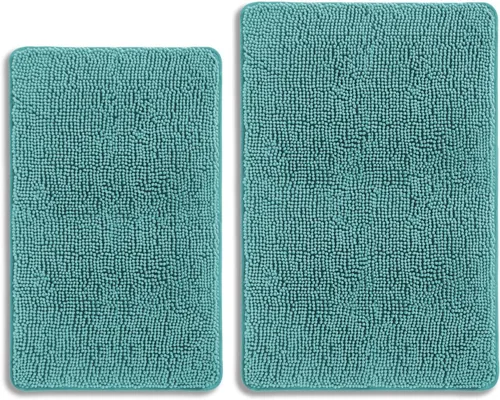 Miniatura 620 de Alfombra de baño pequeña de 12 x 18 pulgadas, lavable y absorbente, antideslizante, alfombra de baño de felpilla gruesa y suave para baño, ducha