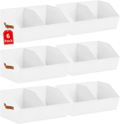 Miniatura 16 de Homsorout Organizadores de Armario y Contenedores de Almacenamiento - Paquete de 4 Contenedores de Almacenamiento Plegables Divididos Trapezoidales