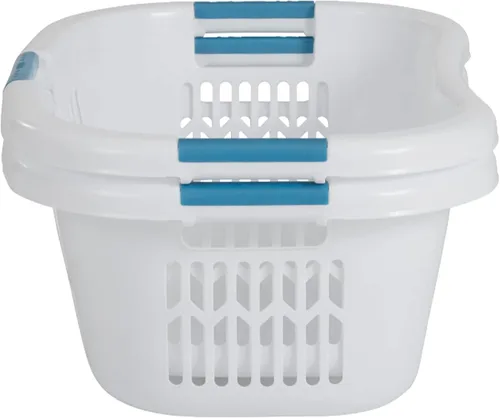 Miniatura 3 de Rubbermaid - Cesta de ropa sucia XL Hip-Hugger 2.1-bushel, color blanco para almacenamiento de ropa/baño/dormitorio/armario del hogar