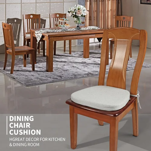 Miniatura 2 de SINOSSO Paquete de 4 cojines de espuma viscoelástica para sillas de comedor, tela tejida amigable de 16 pulgadas en forma de U, cómodas almohadillas