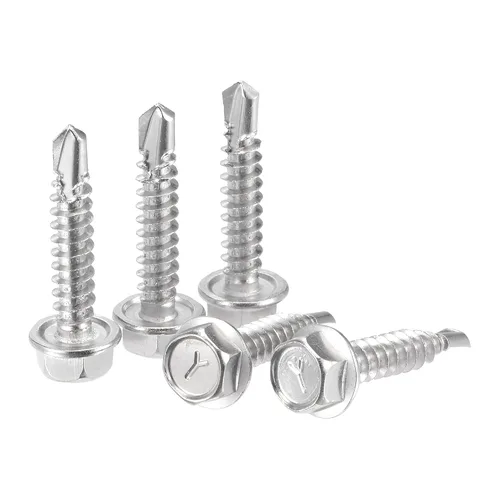 Miniatura 9 de uxcell Tornillos autoperforantes con cabeza de arandela hexagonal, #12 x 1 1/2 "410 Tornillo de chapa autoperforante de acero inoxidable 410, 50
