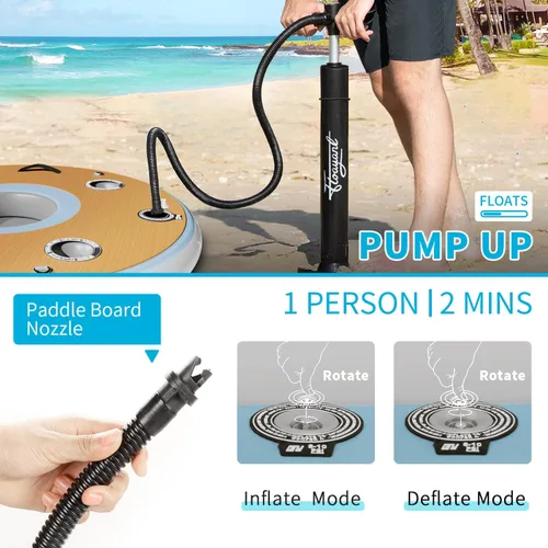 Miniatura 7 de Flotadores inflables para piscina para adultos, barra flotante inflable, portavasos integrado, espuma suave de EVA de 0.472 in, espacio