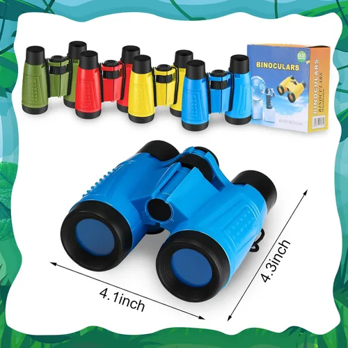 Miniatura 3 de Leyndo 24 prismáticos para niños con cuerda para el cuello, varios colores, novedosos binoculares de juguete para niños, suministros de fiesta