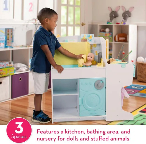 Miniatura 2 de Melissa & Doug Centro de actividades de cuidado de bebé Mine to Love para muñecas - Cocina, Guardería, Baño-Cambio